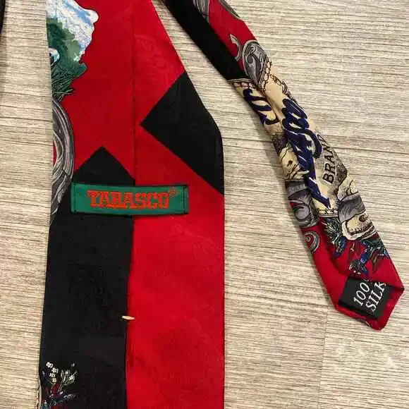 Men’s Tabasco 100% Silk Tie Red - Picture 3 of 3
